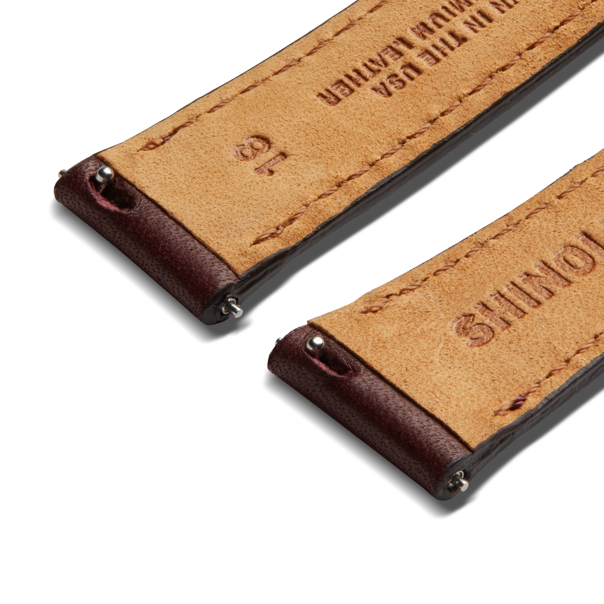 18mm Merlot Leather Watch Strap - Merlot - Image 3