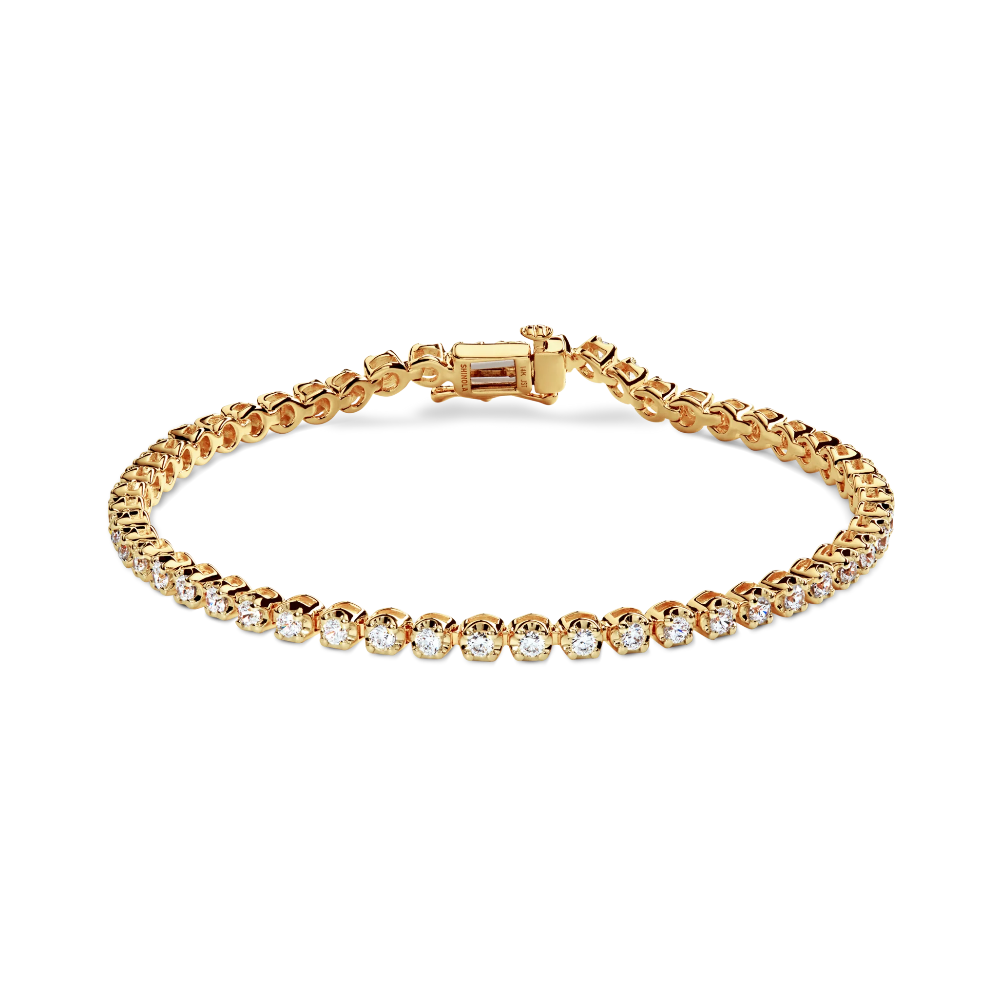 2 Carat 7" Diamond Tennis Bracelet - Yellow Gold