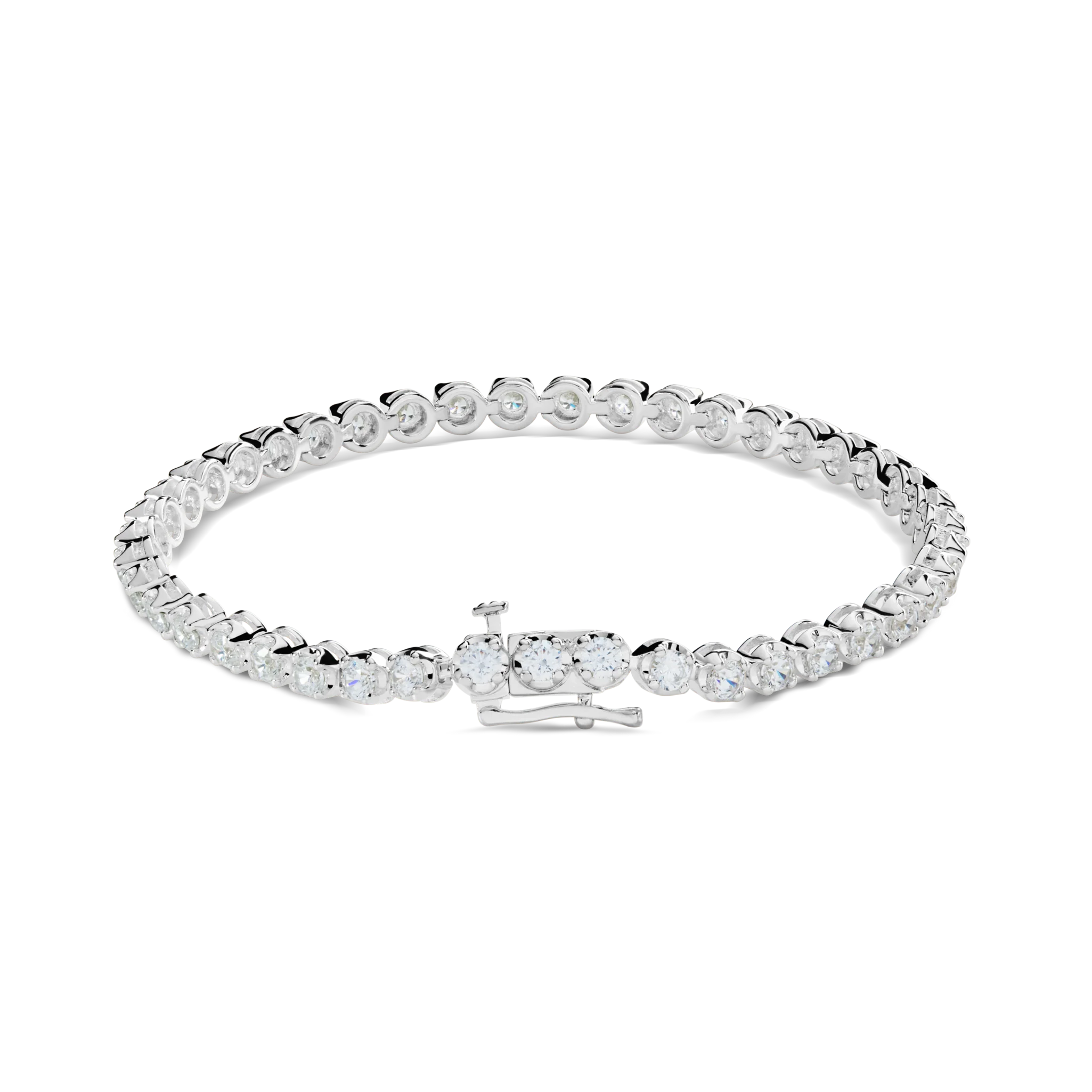 4 Carat 7" Diamond Tennis Bracelet - White Gold