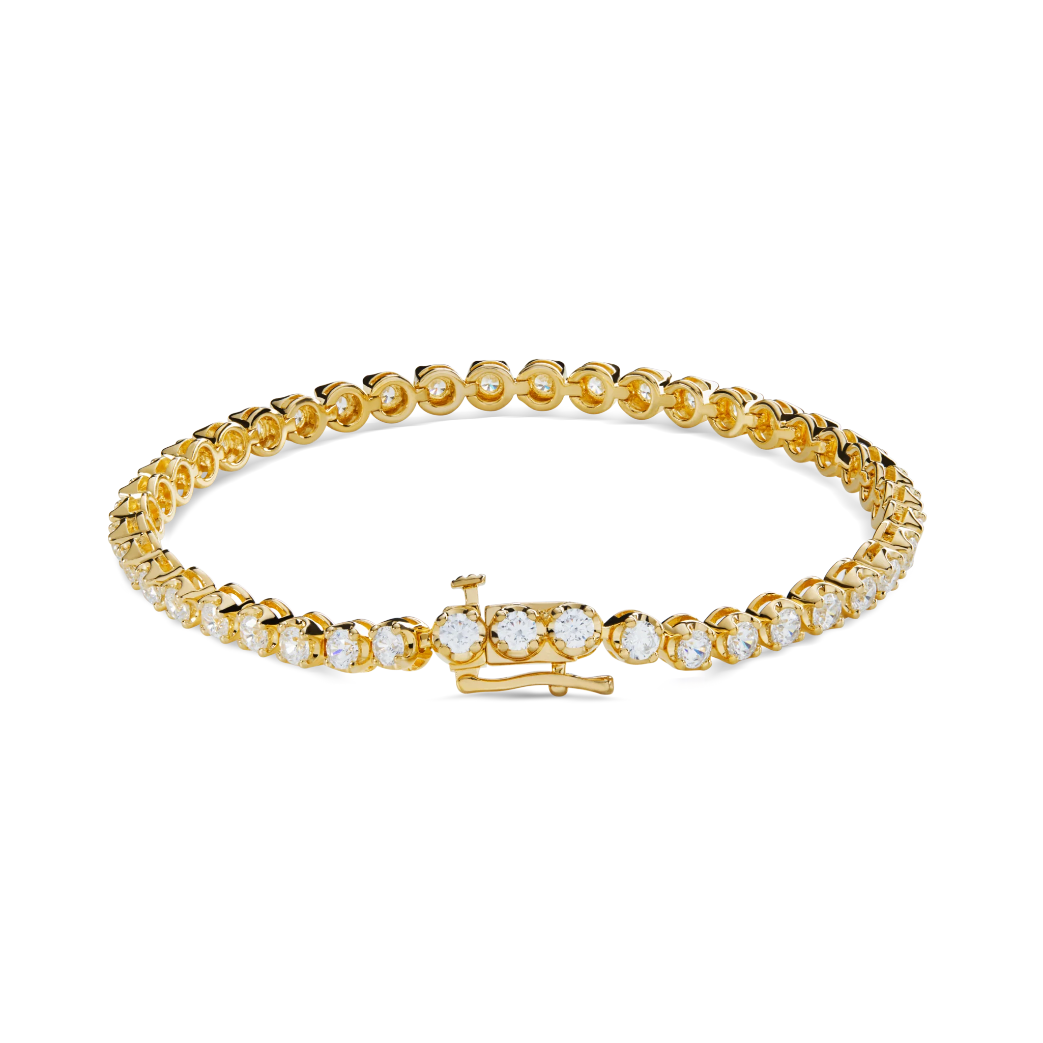 4 Carat 7" Diamond Tennis Bracelet - Yellow Gold