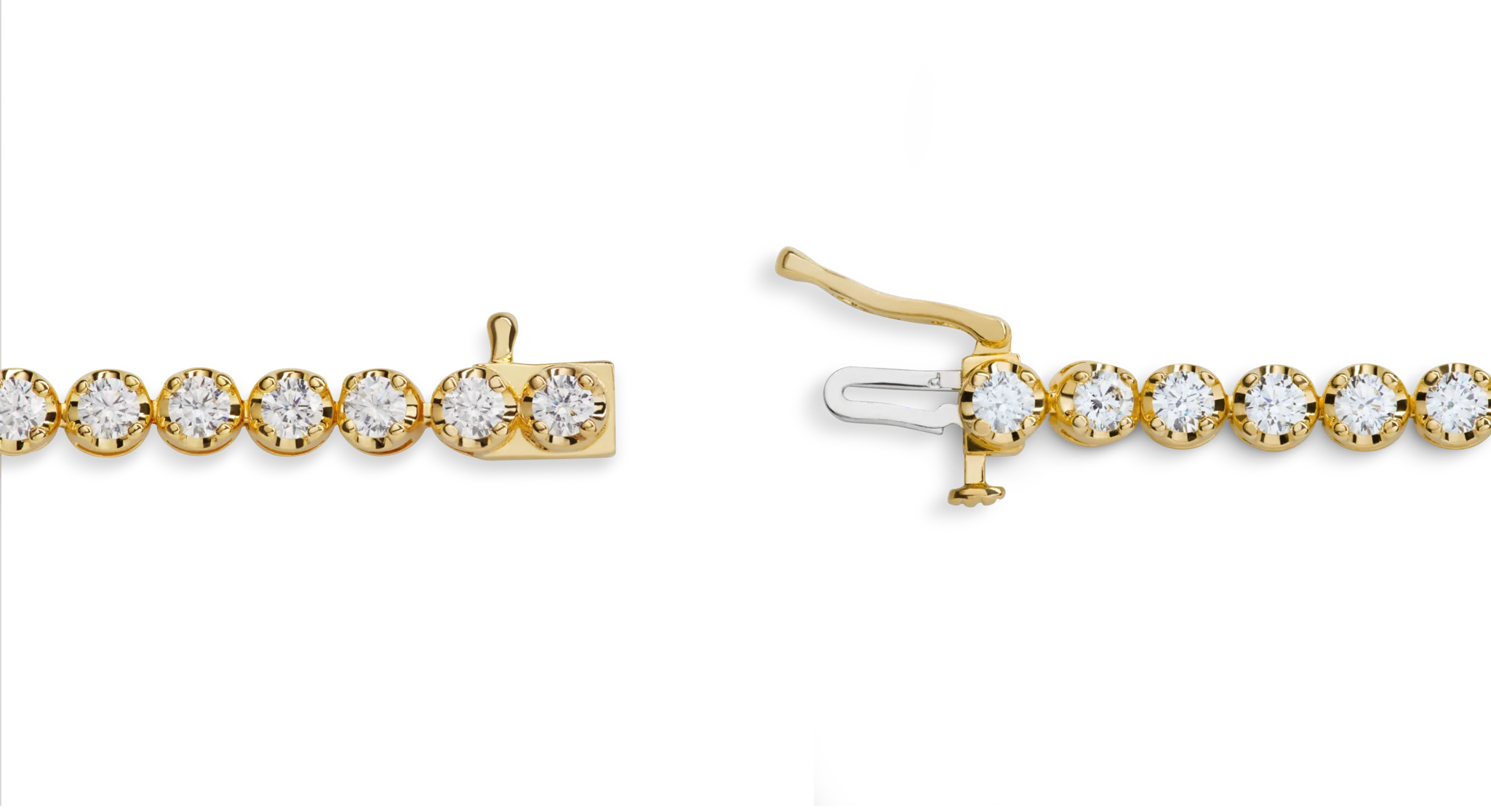 4 Carat 7" Diamond Tennis Bracelet - Yellow Gold - Image 2