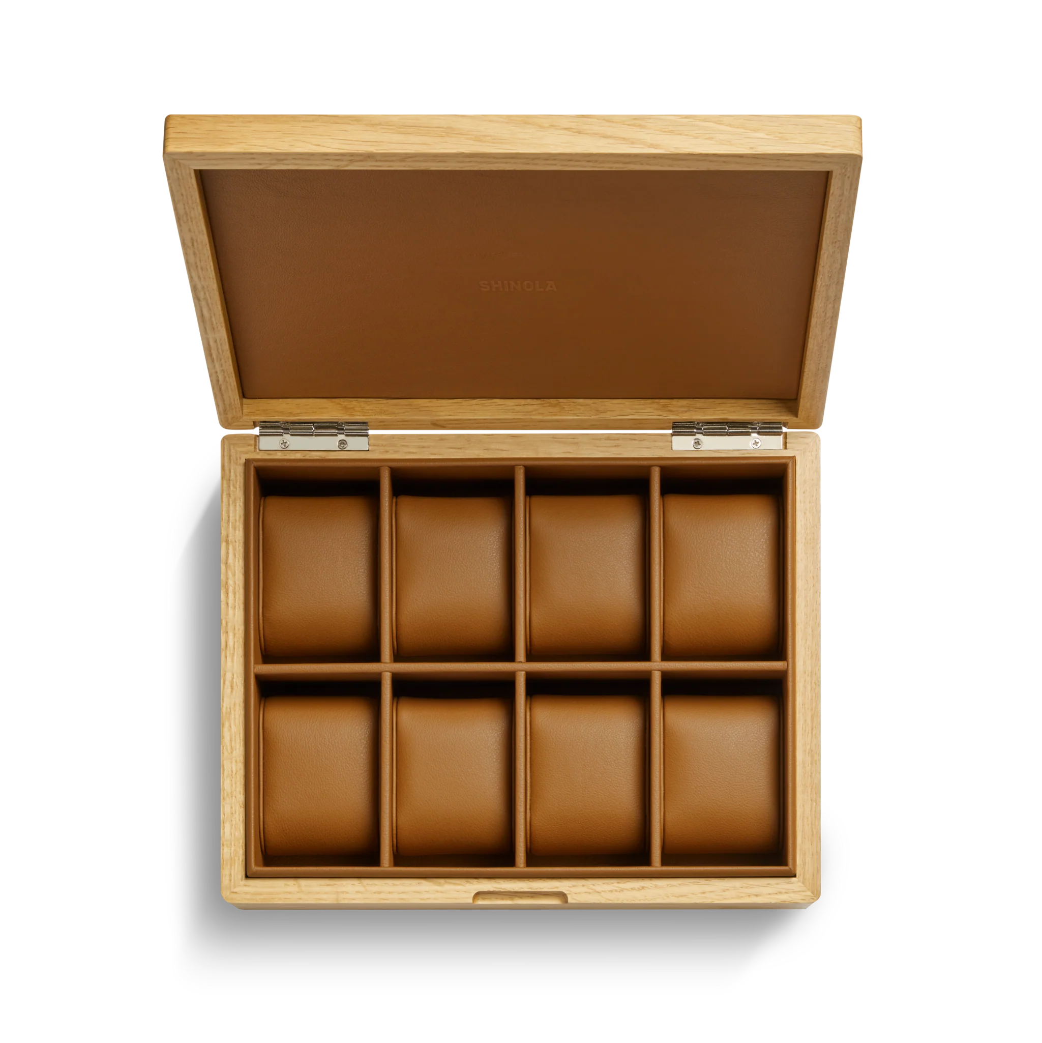 8 Slot Watch Box - Oak / Tan