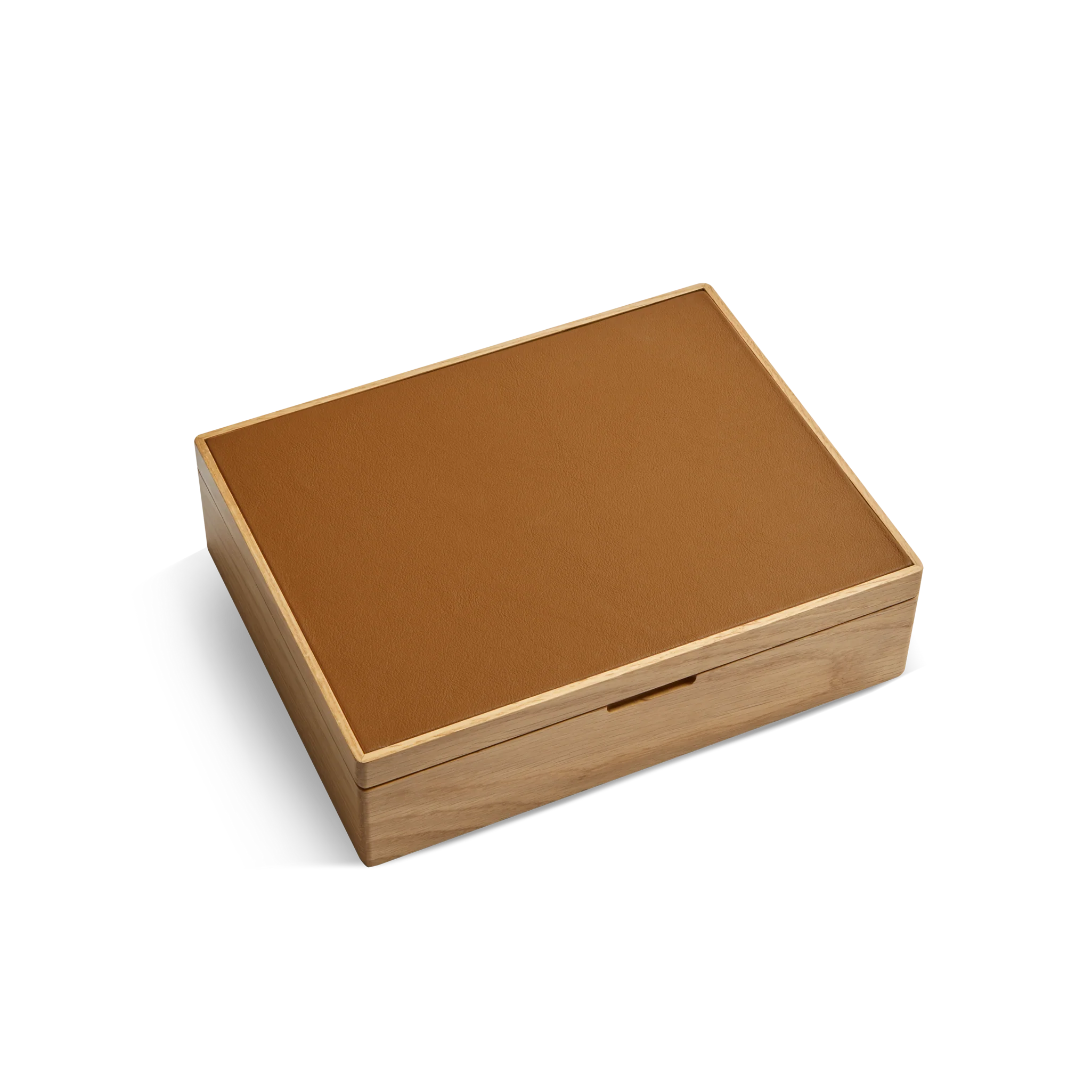 8 Slot Watch Box - Oak / Tan - Image 2