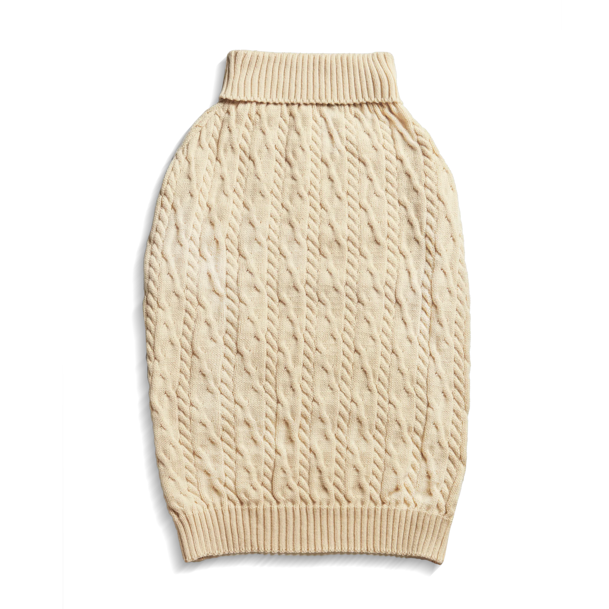 Cable Knit Dog Sweater - Ivory
