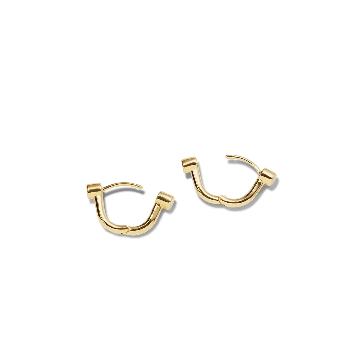 Diamond Bike Lock Huggie Earrings - Yellow Gold - Image 8