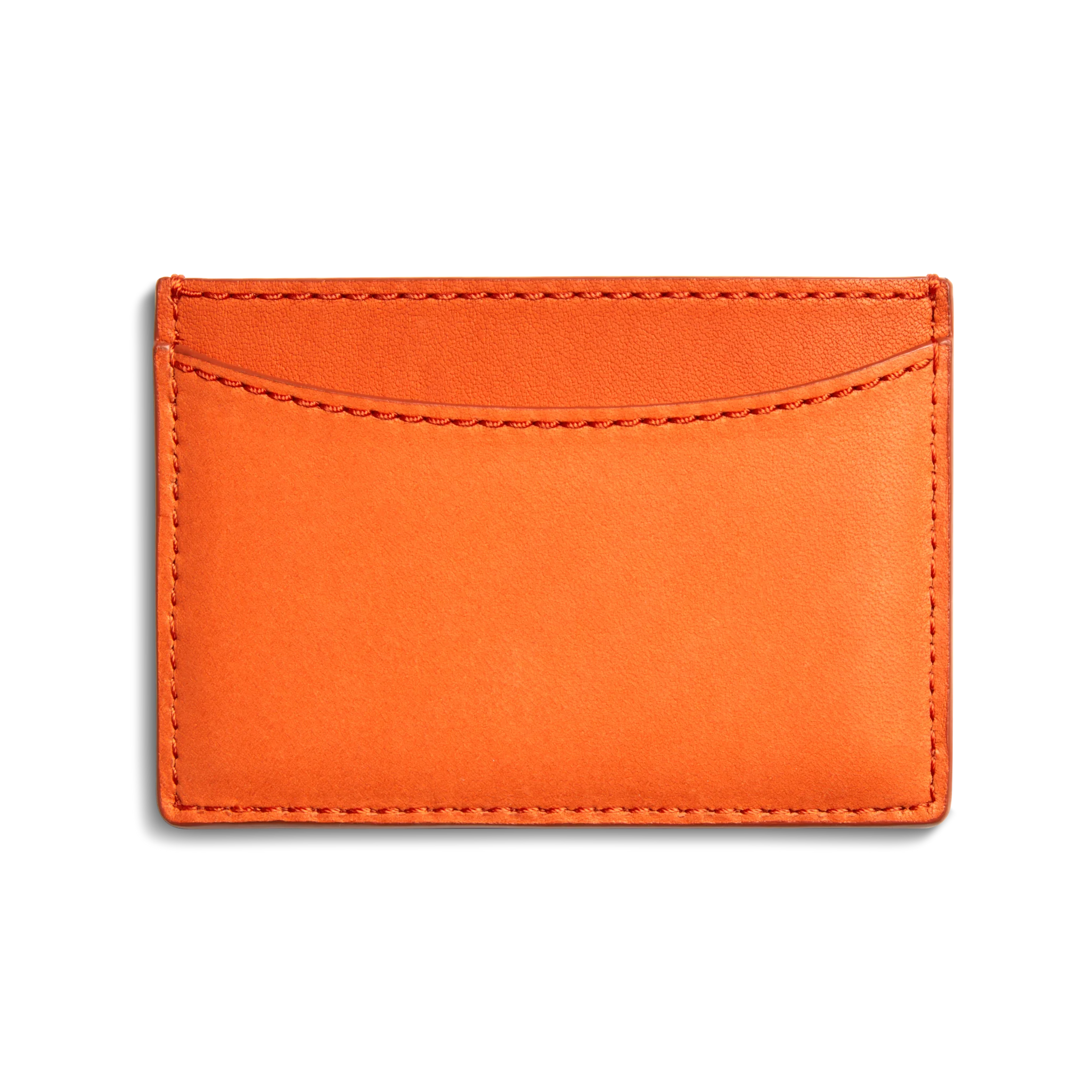 Leather 3 Pocket Card Case - Tangerine - Image 2